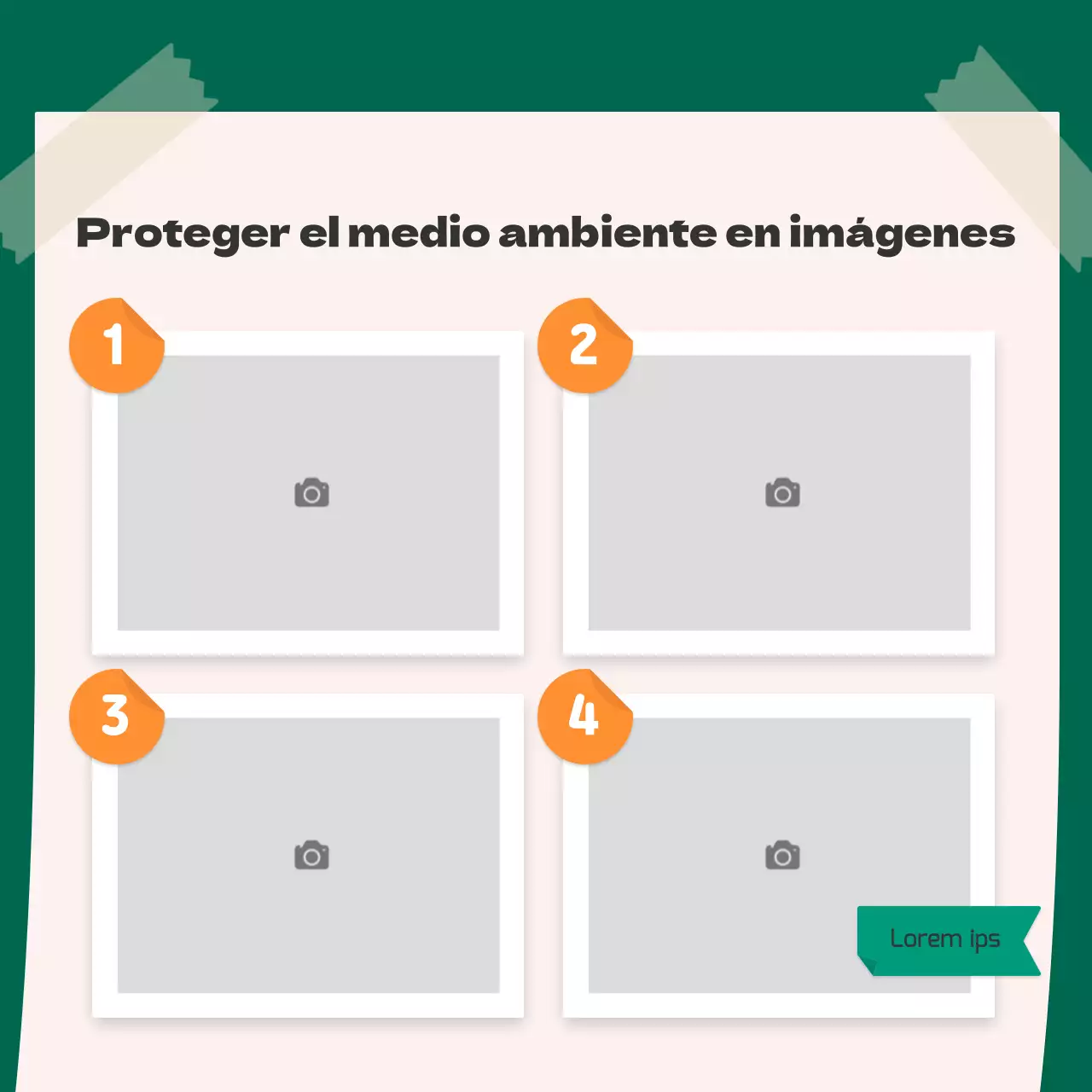 Un bonito concepto de pegatina naranja y verde para el medio ambiente CardNews