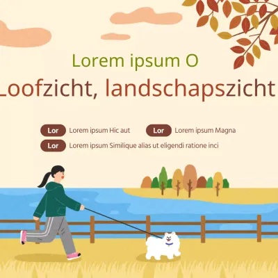 Promoot het evenement met een bruine, wandelende illustratie