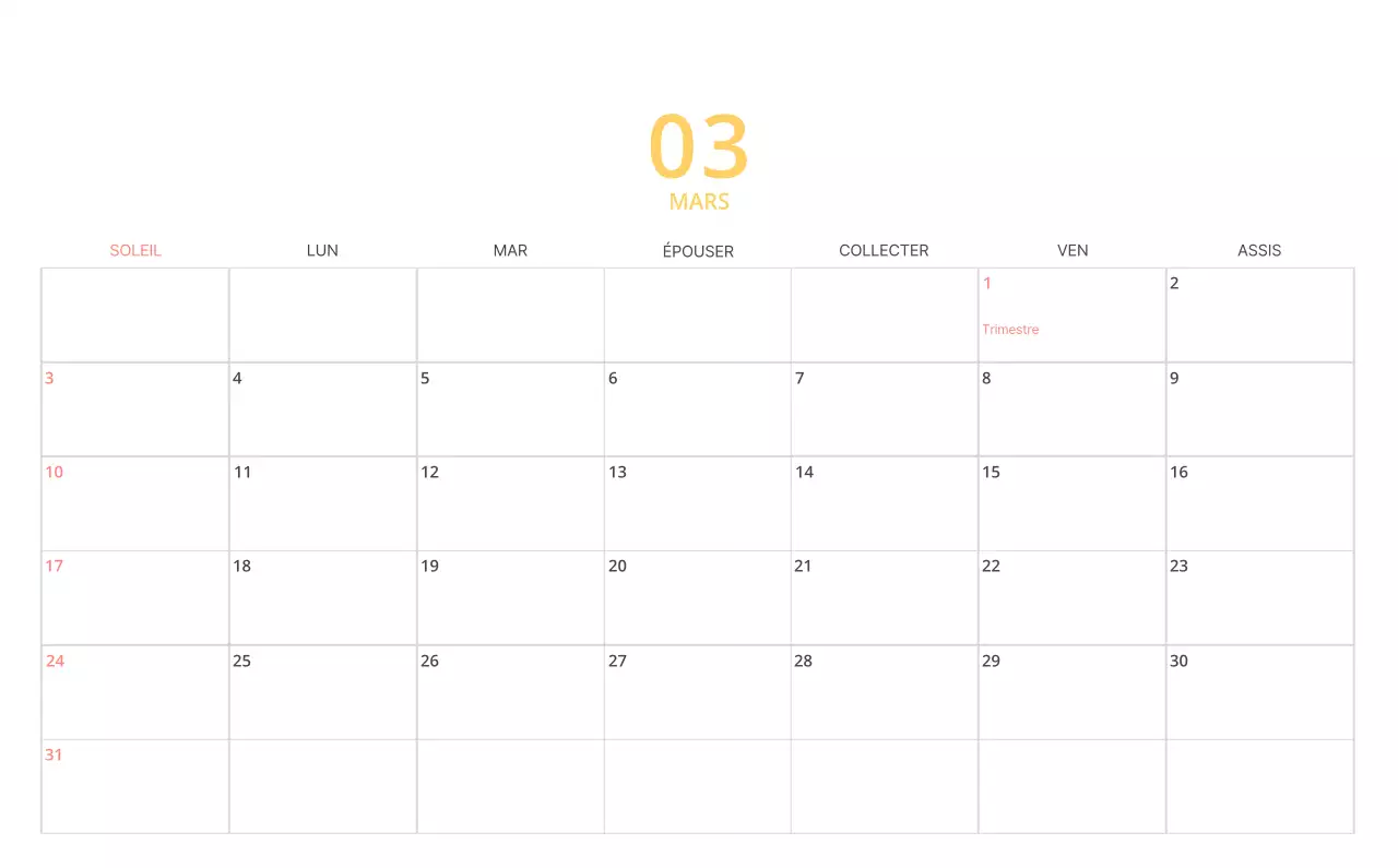 Calendrier de bureau illustré vert sur le thème de la famille
