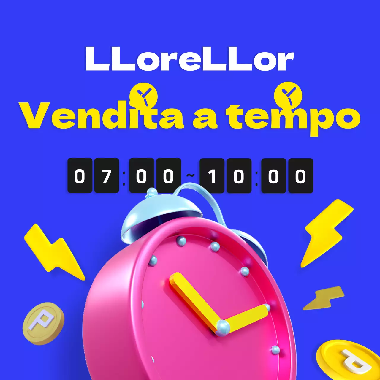 Promuovere una vendita a tempo con un tocco di blu e giallo