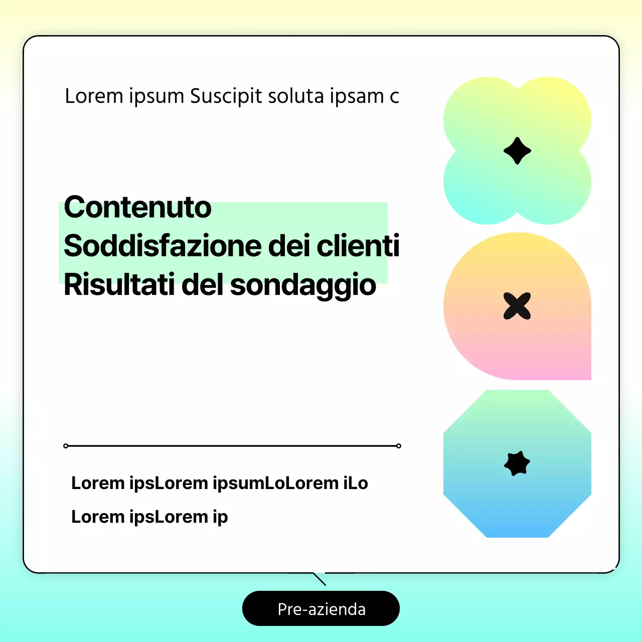 Gradiente giallo e azzurro per risultati di indagine puliti