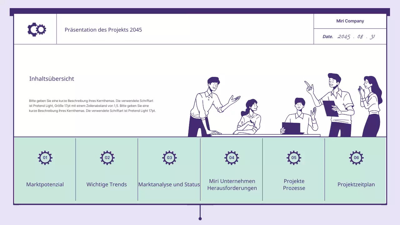 Ein Vorschlag mit lilafarbenen und mintfarbenen Radelementen