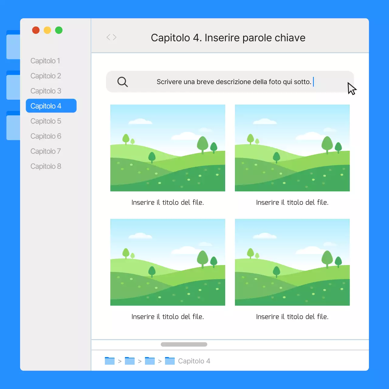 Rapporti semplici dell'interfaccia utente del monitor in blu e arancione