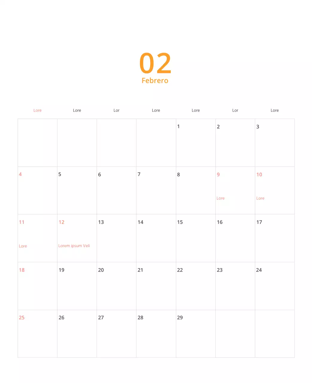 Calendario ilustrado multicolor