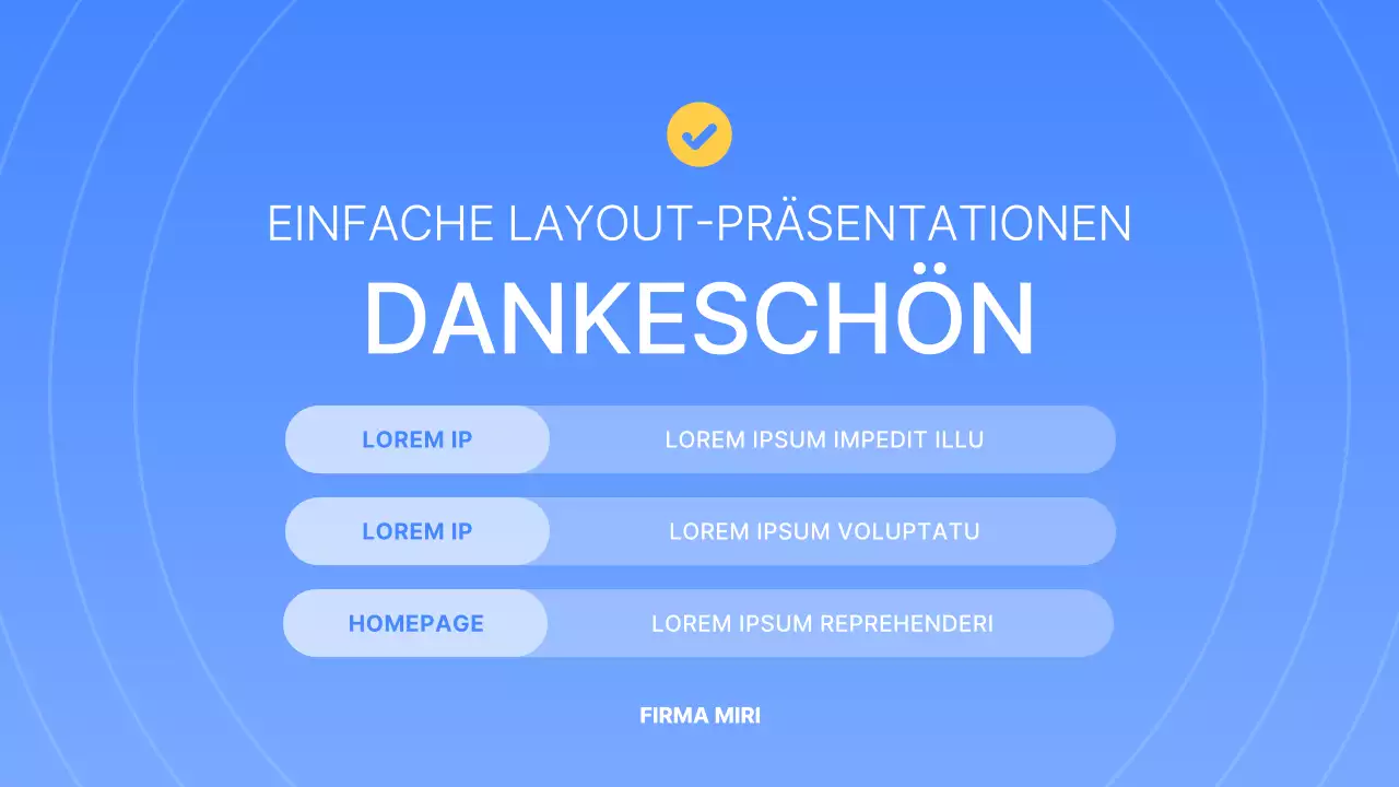 Eine einfache Geschäftspräsentation in Blau und Gelb