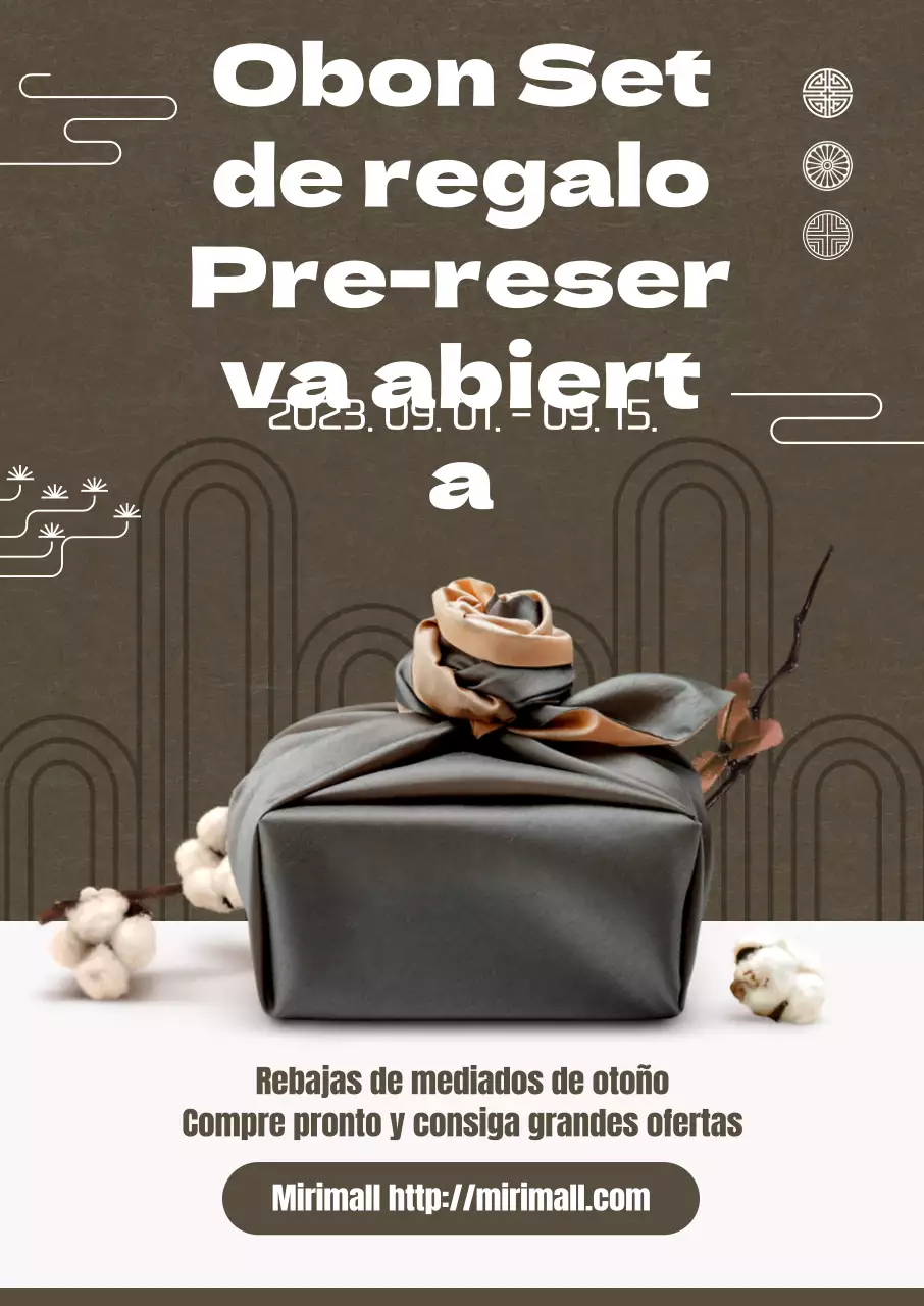 Pida por adelantado lotes de regalo Chuseok con un lujoso fondo marrón