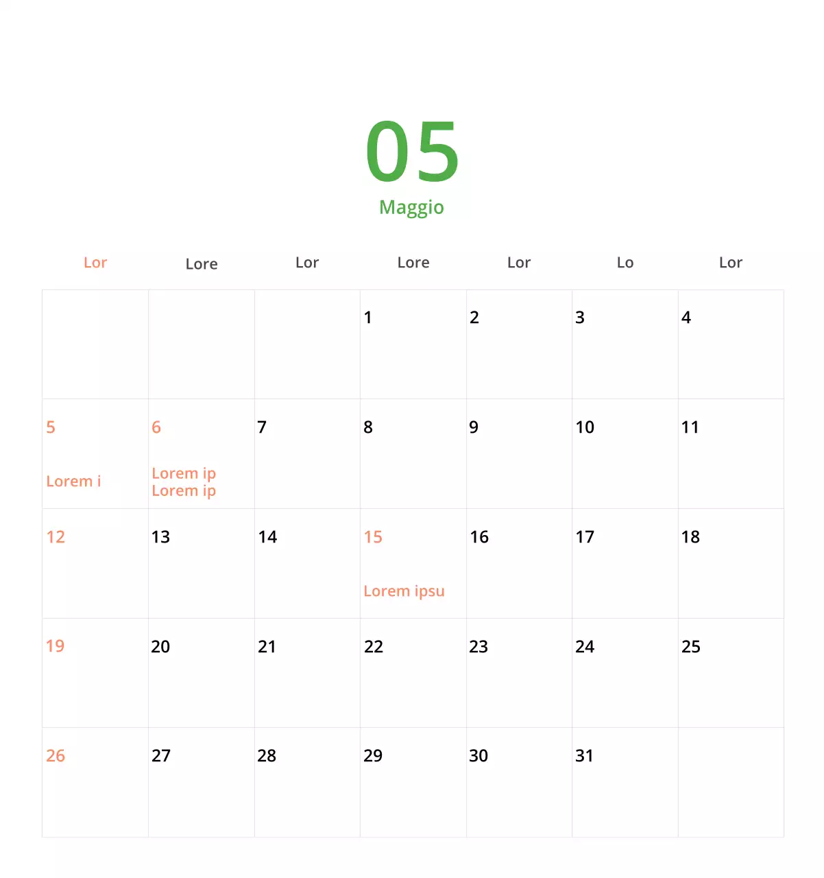 Simpatico calendario da tavolo illustrato verde a tema famiglia