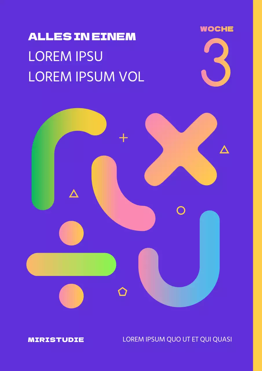 Ein knalliges Lila und Gelb für den Einband eines Schulbuchs für Mathe