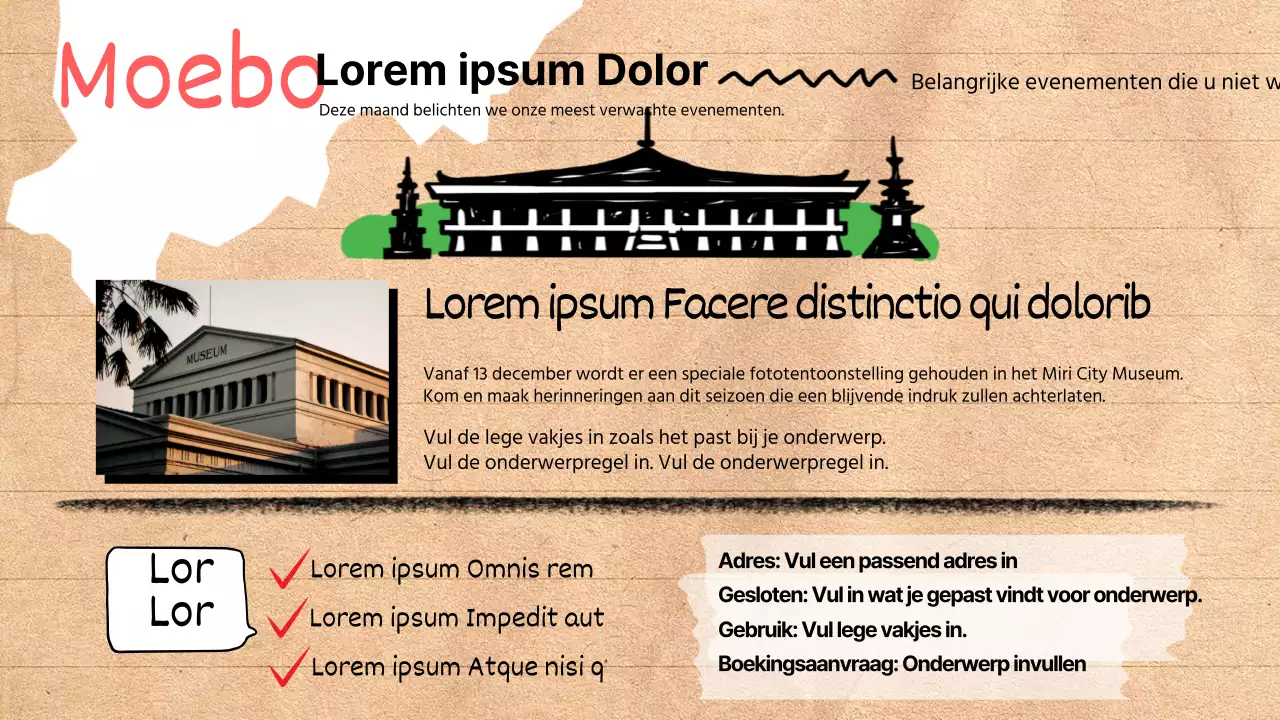 Een gids voor trendy buurten op een beige achtergrond