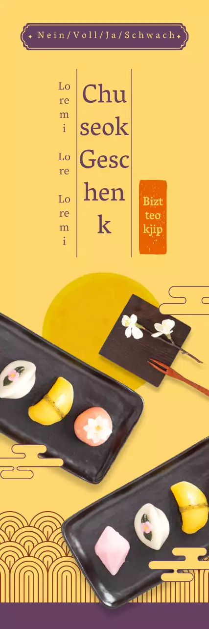 Vorbestellung der traditionellen gelben und violetten Chuseok-Geschenklieferungen