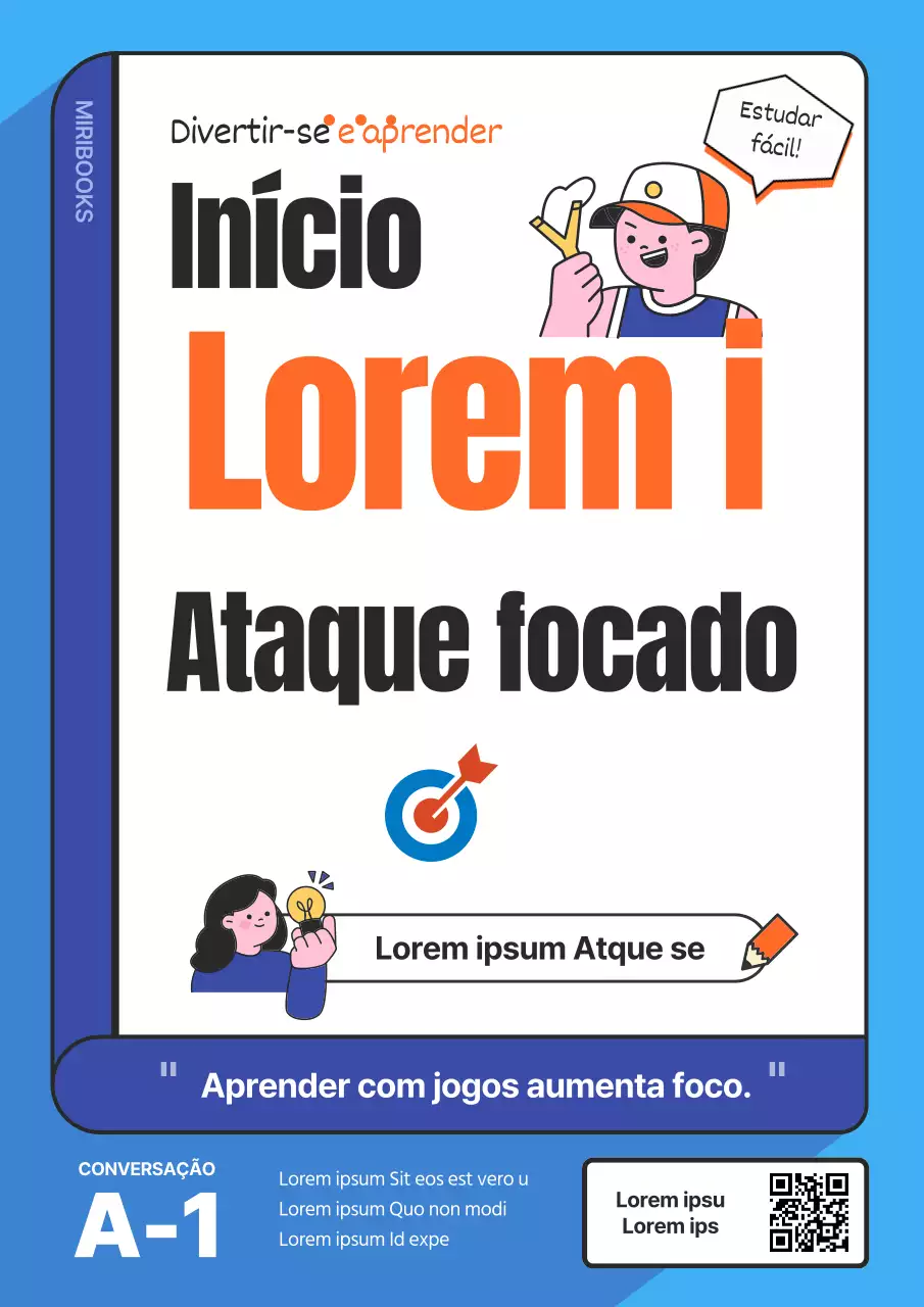 Capa azul e cor de laranja de um livro de conversação de inglês do ensino básico.