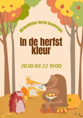 Bruin, geïllustreerde herfstkraanvogels