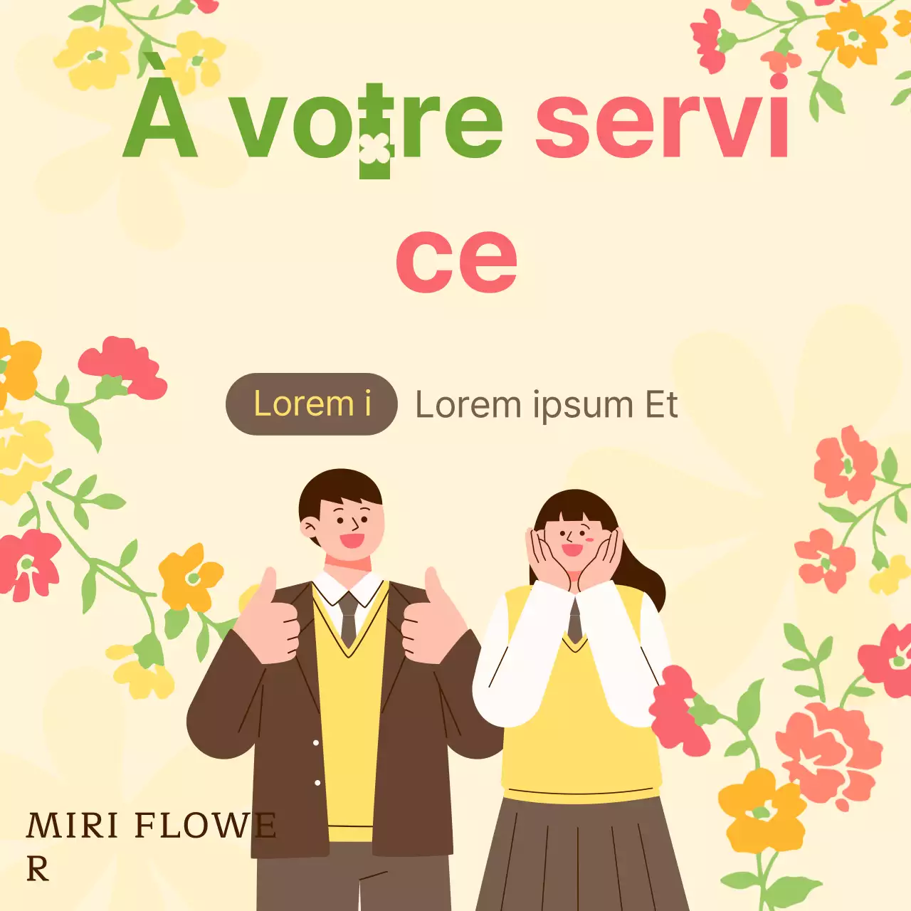 Un fleuriste kitsch en jaune et chartreuse pour promouvoir les événements de la saison des examens