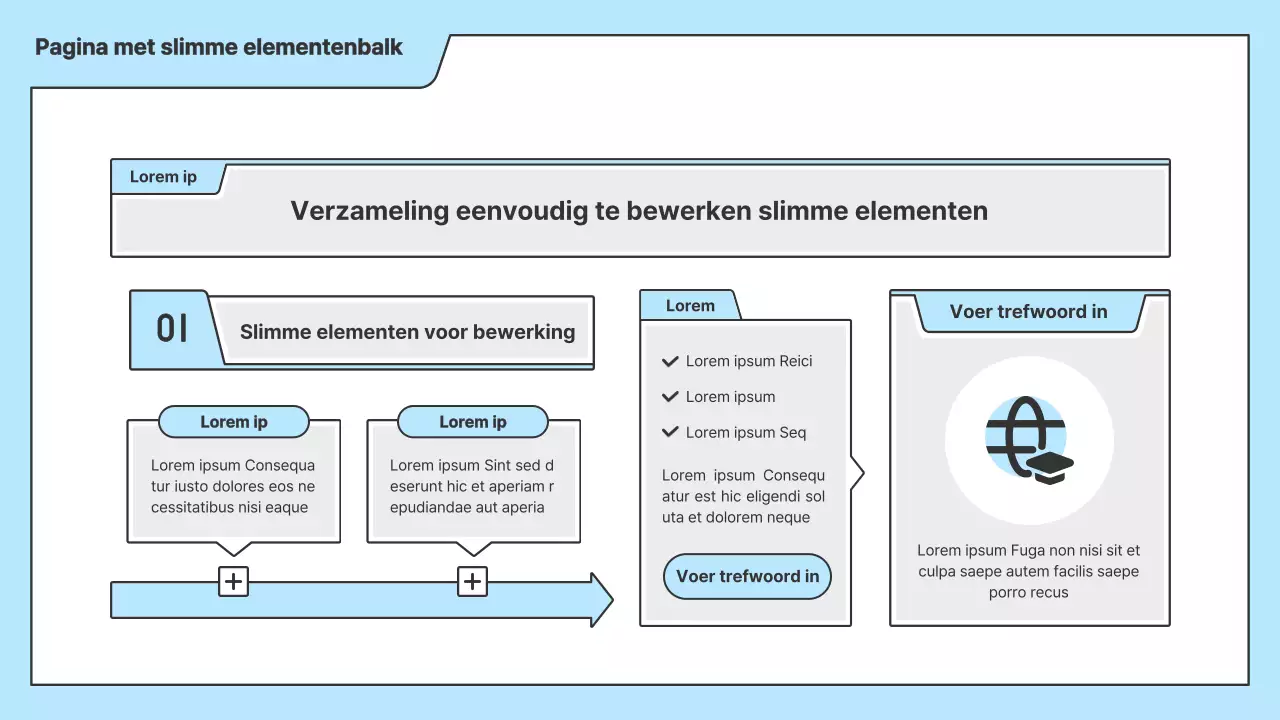 Een beleidsvoorstel met een strakke illustratie in lichtblauw en een indexpuntvorm.