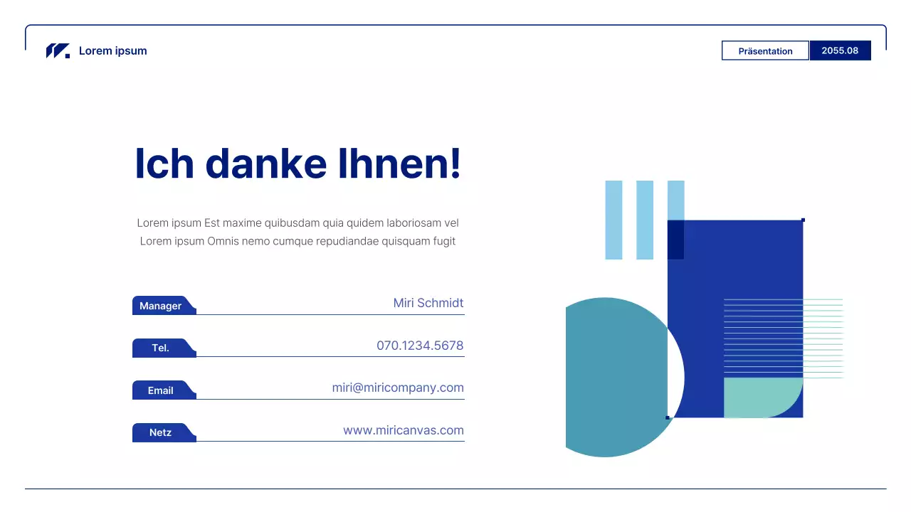 Geometrische Geschäftsberichte in Blau