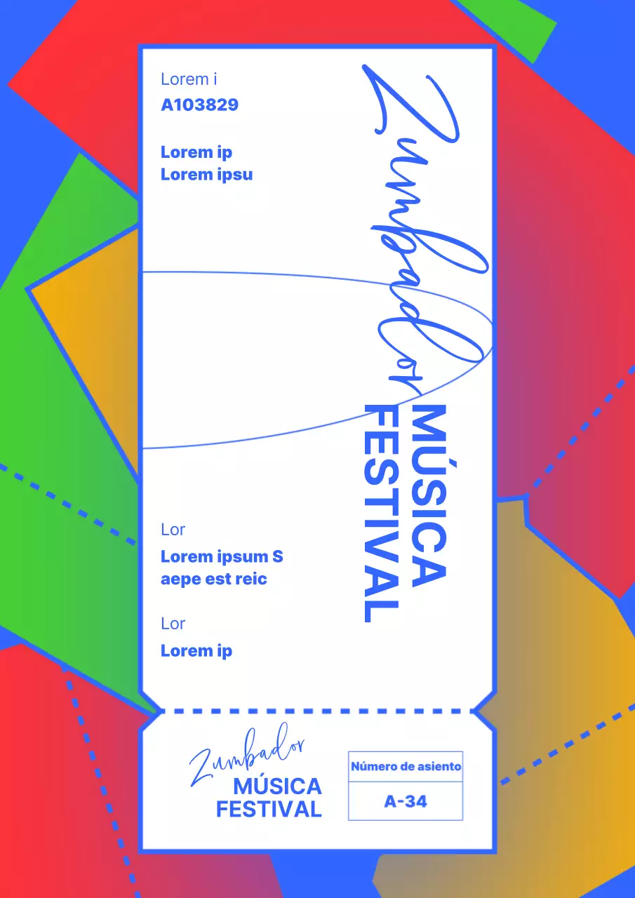 Promocione los festivales de música de verano con toques de azul y arco iris