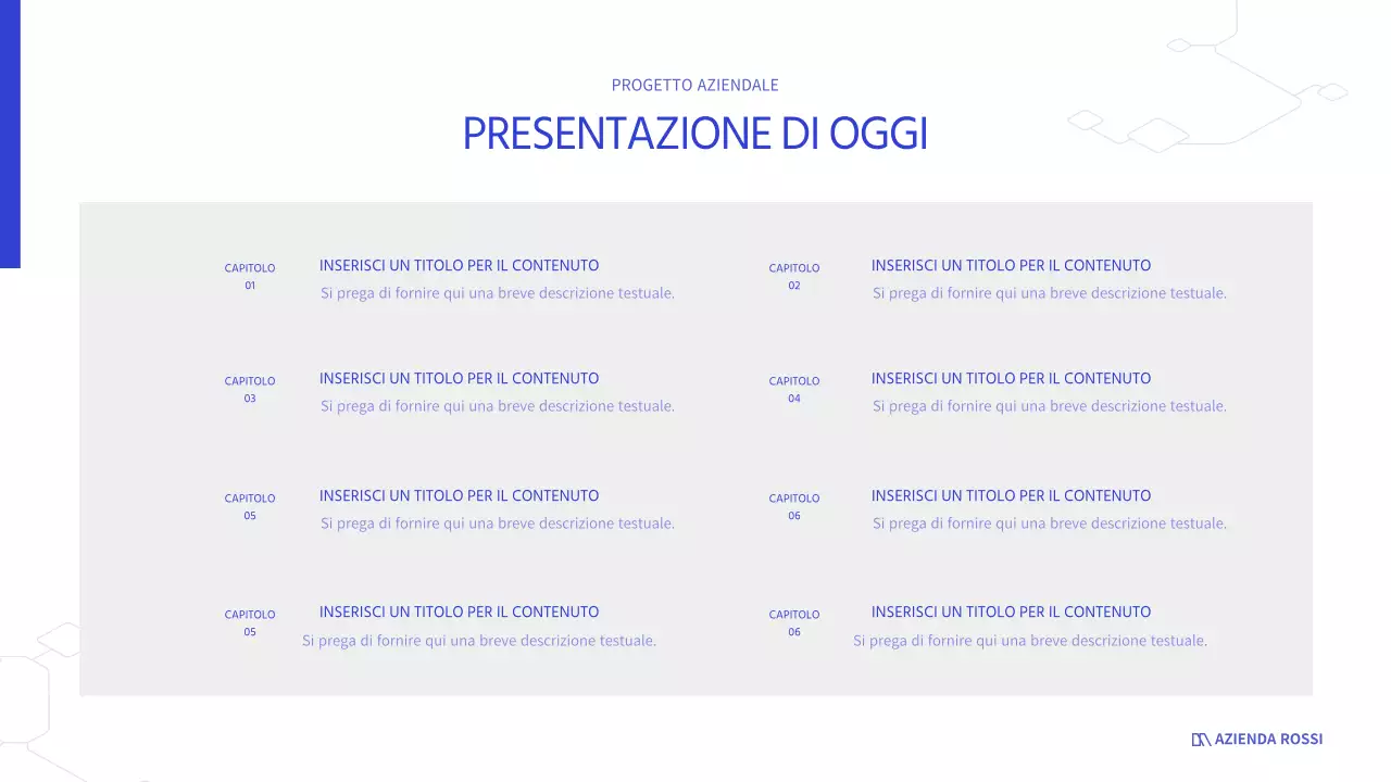 Bianco e blu per un look aziendale pulito