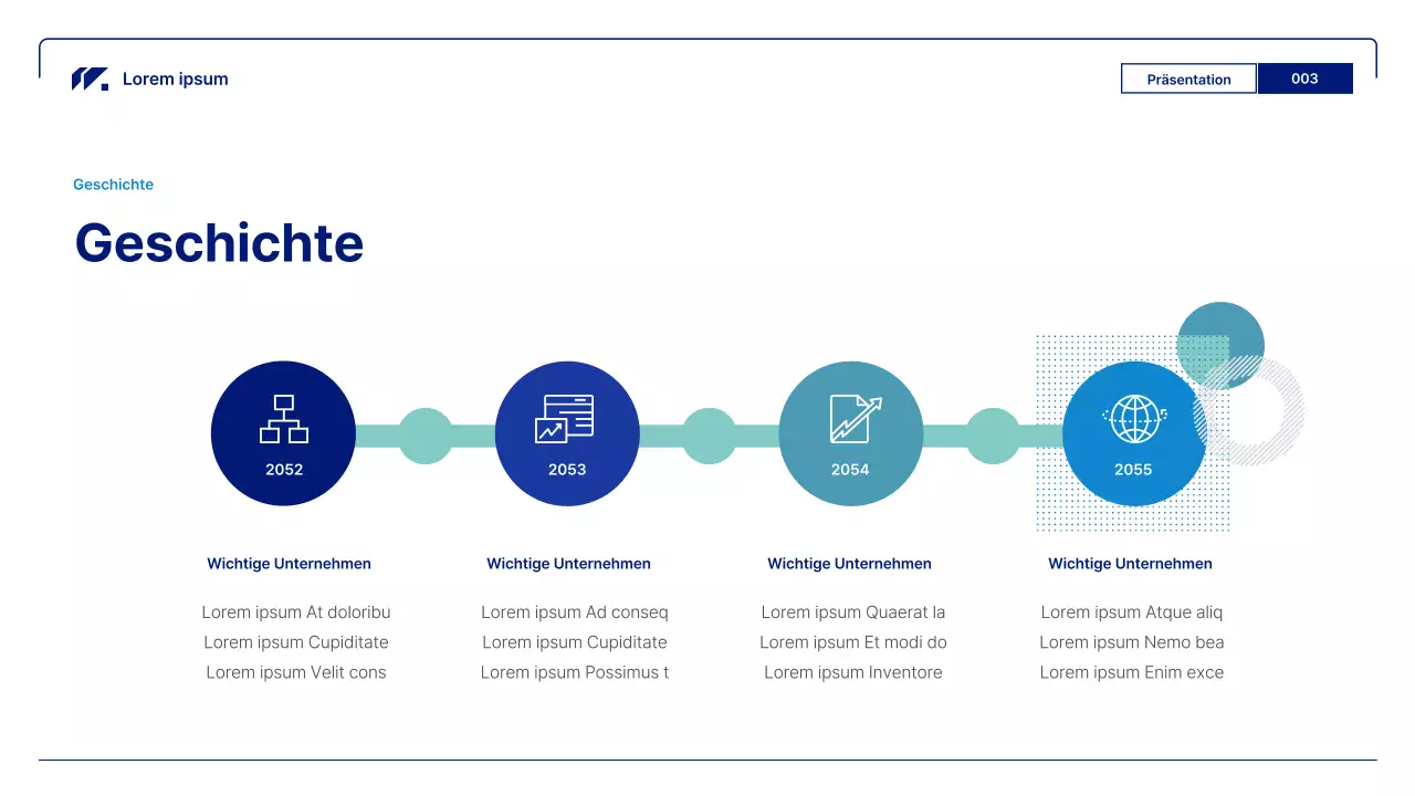 Geometrische Geschäftsberichte in Blau