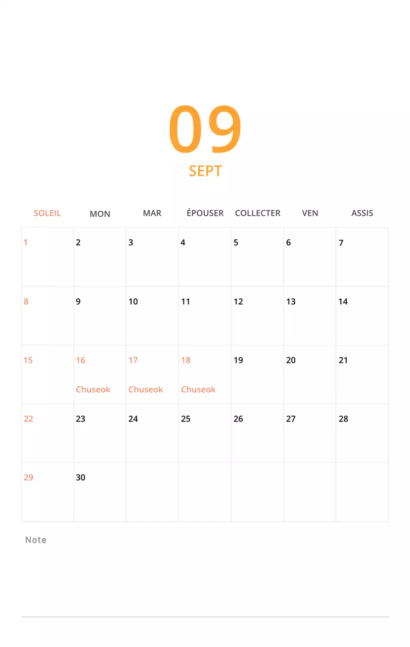 Calendrier de bureau illustré vert sur le thème de la famille