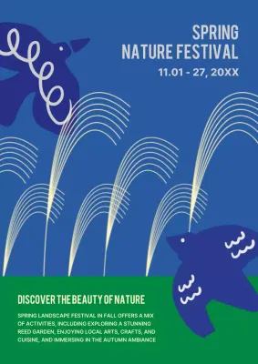 Blue Abstract Festival Announcement Poster