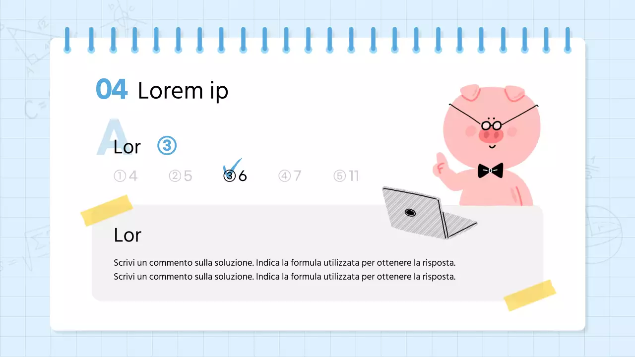 Materiale scolastico kitsch per la matematica in azzurro e giallo