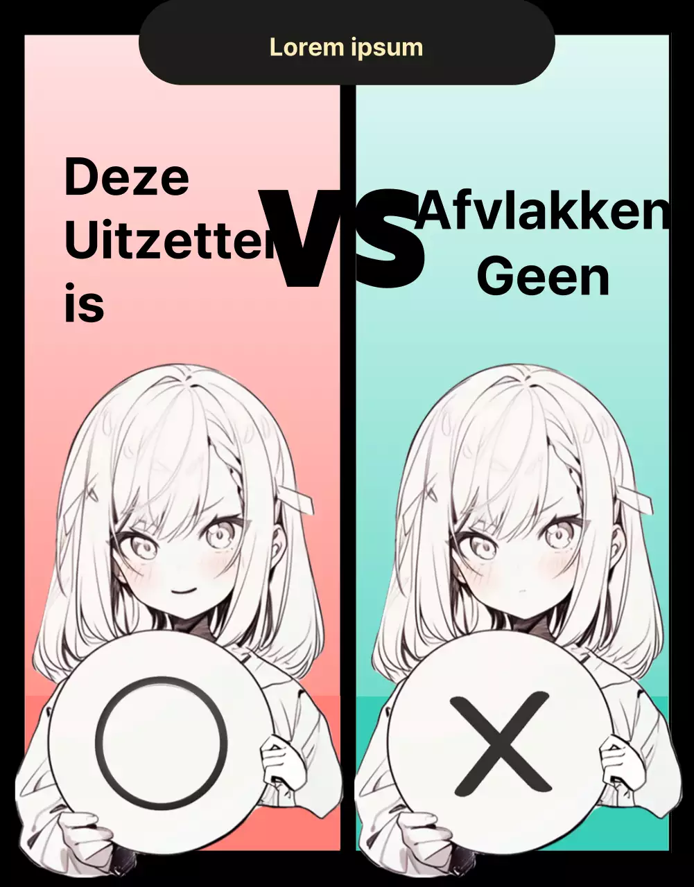 Plottende webtoon van mannelijke en vrouwelijke opwinding op een zwarte achtergrond