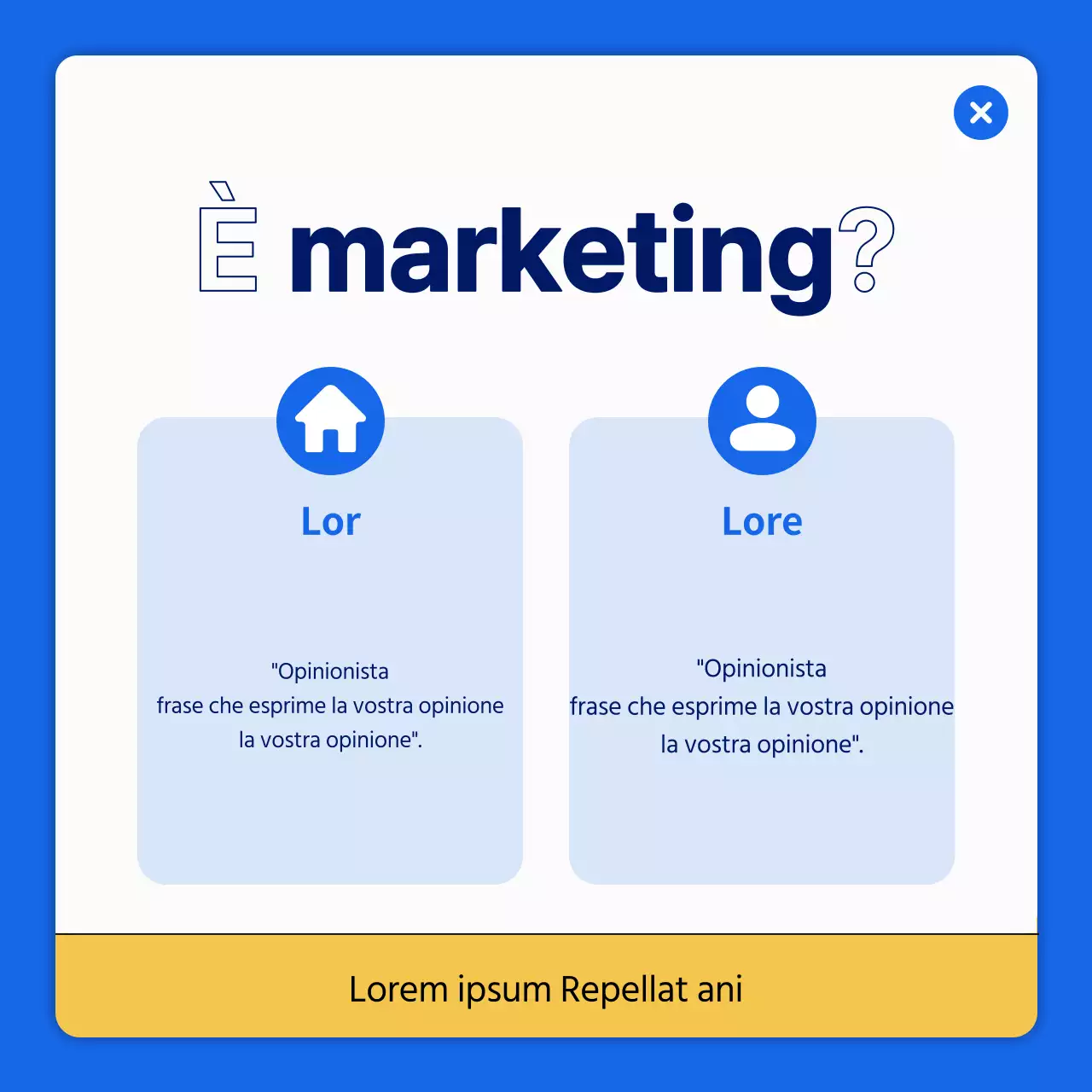 Spiegazione delle informazioni per un semplice disegno scuro di blu e giallo