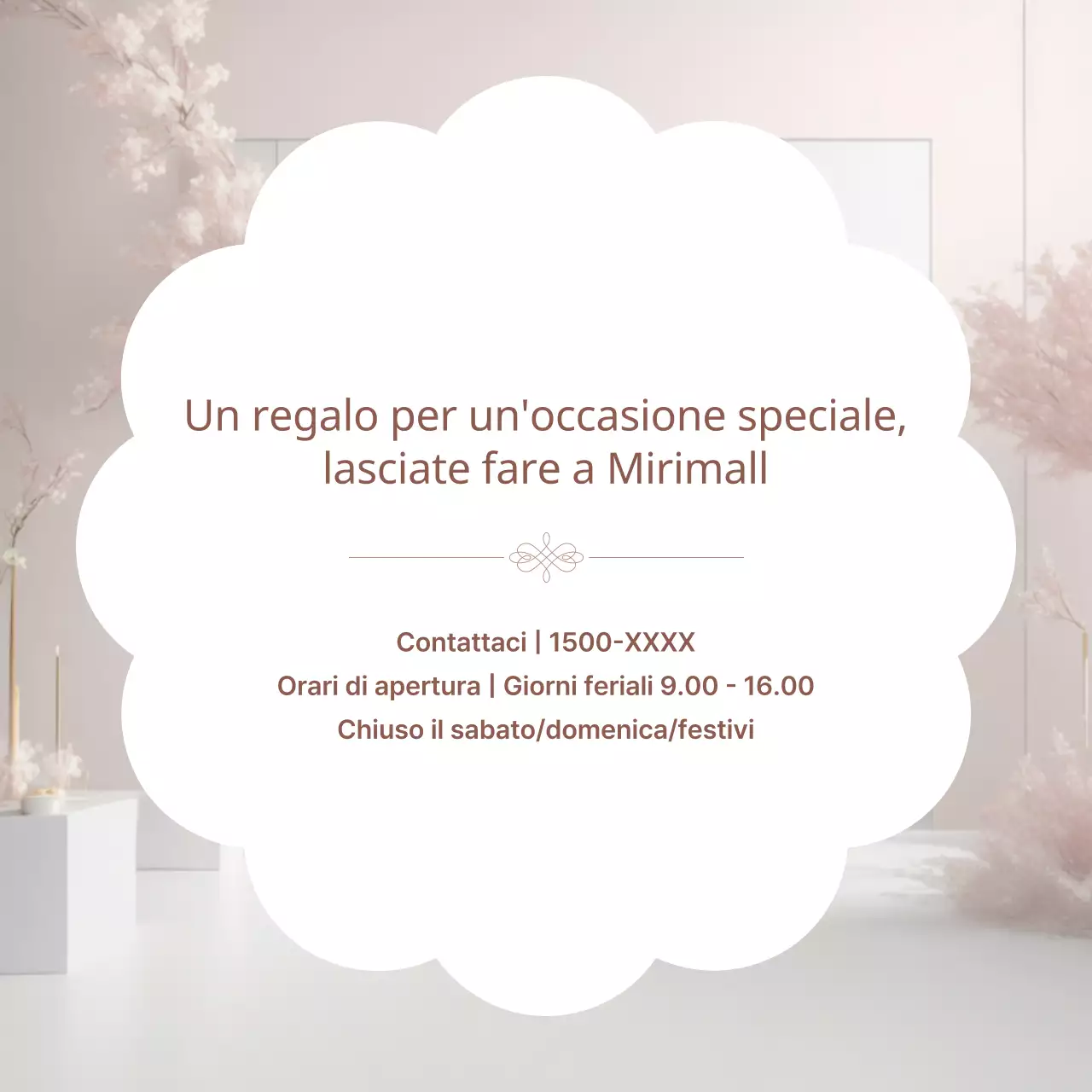 Elegante pubblicità di regali di nozze su sfondo avorio