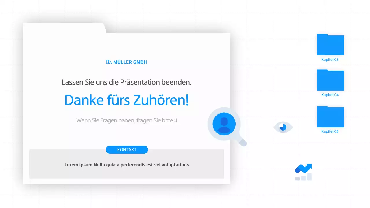 Eine einfache Geschäftspräsentation in Weiß und Blau