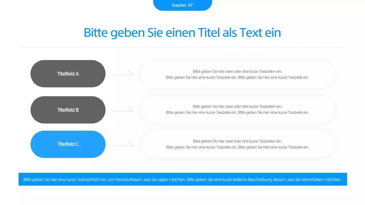 Eine einfache Geschäftspräsentation in Weiß und Blau