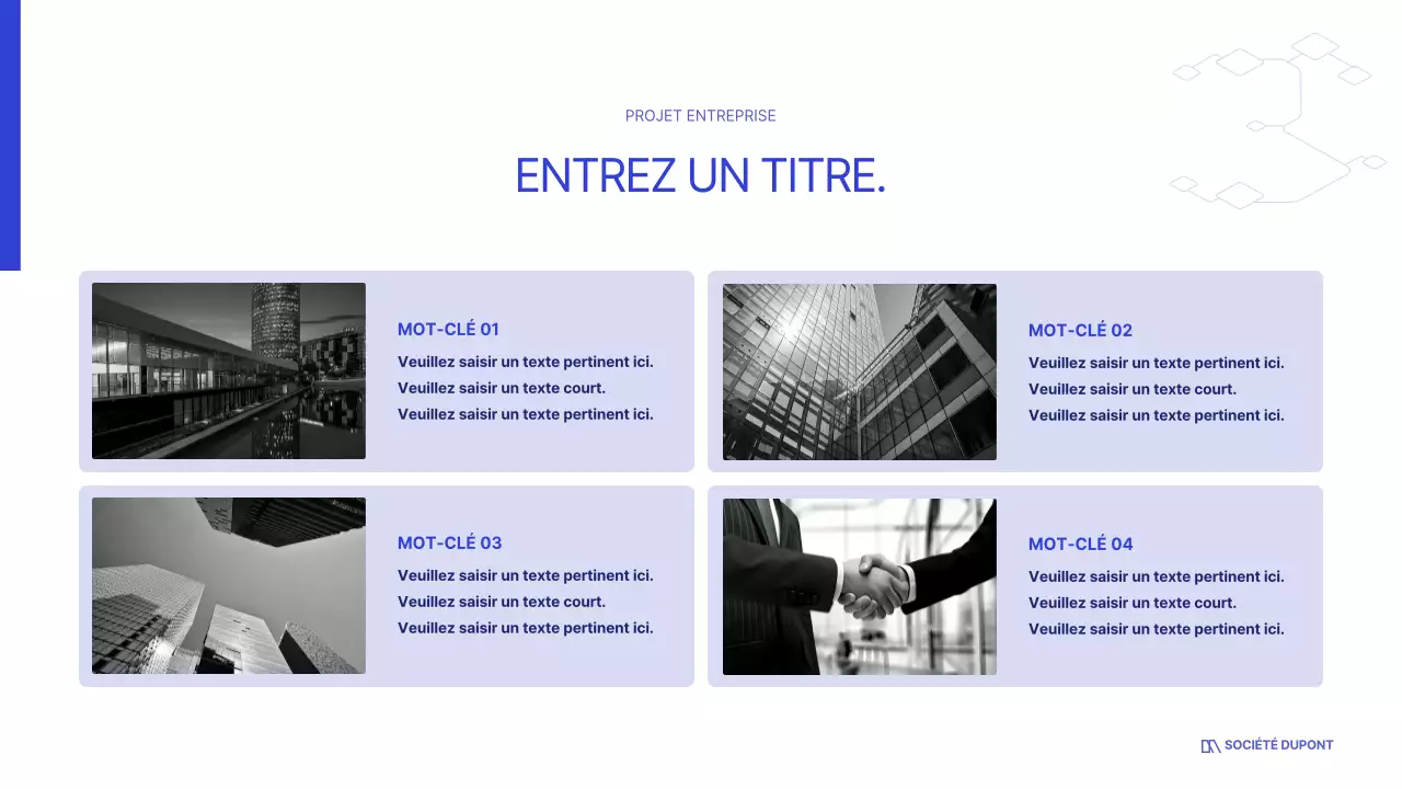 Le blanc et le bleu pour un look professionnel épuré