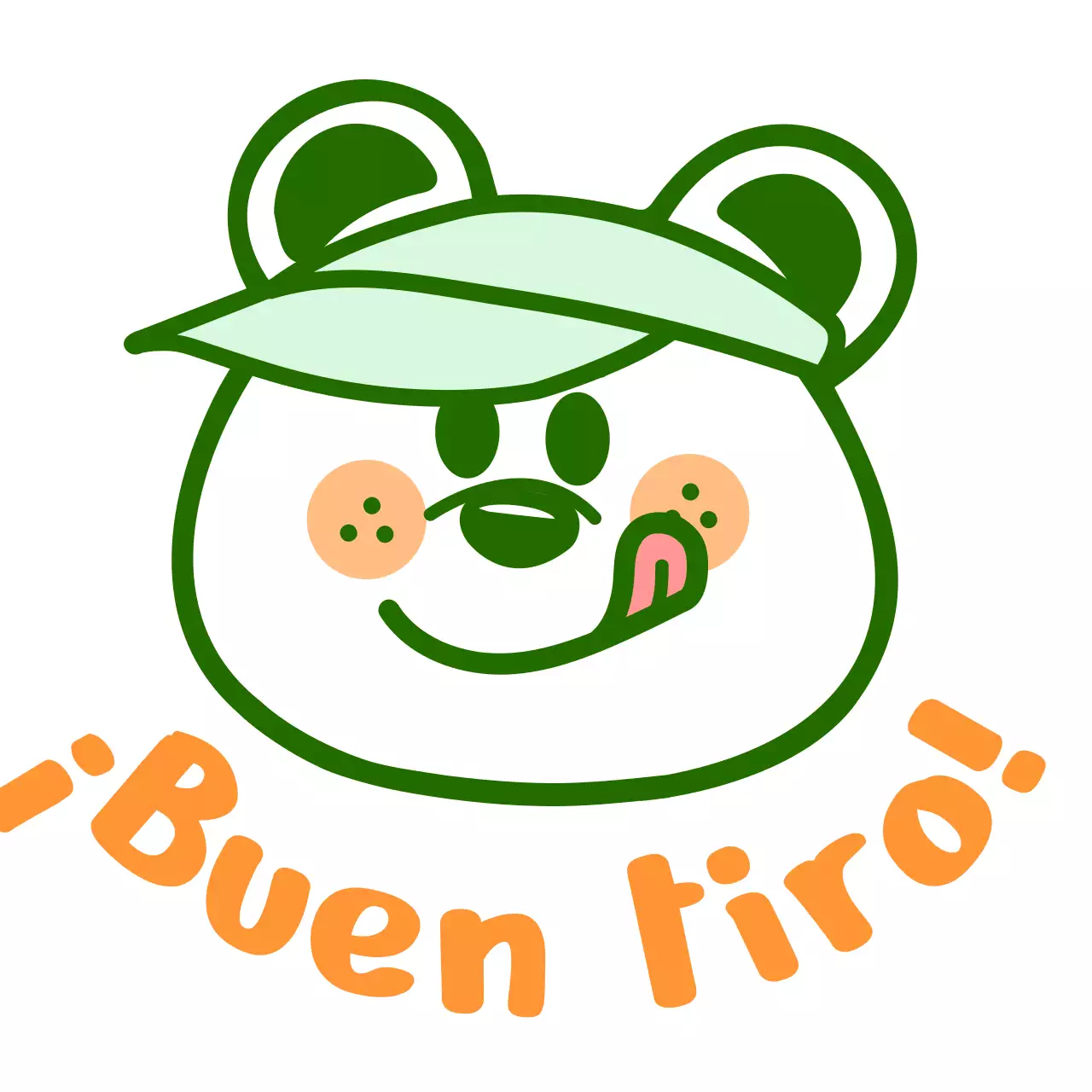 Dedicado a los palos de golf con un simpático concepto de ilustración de oso en verde y naranja