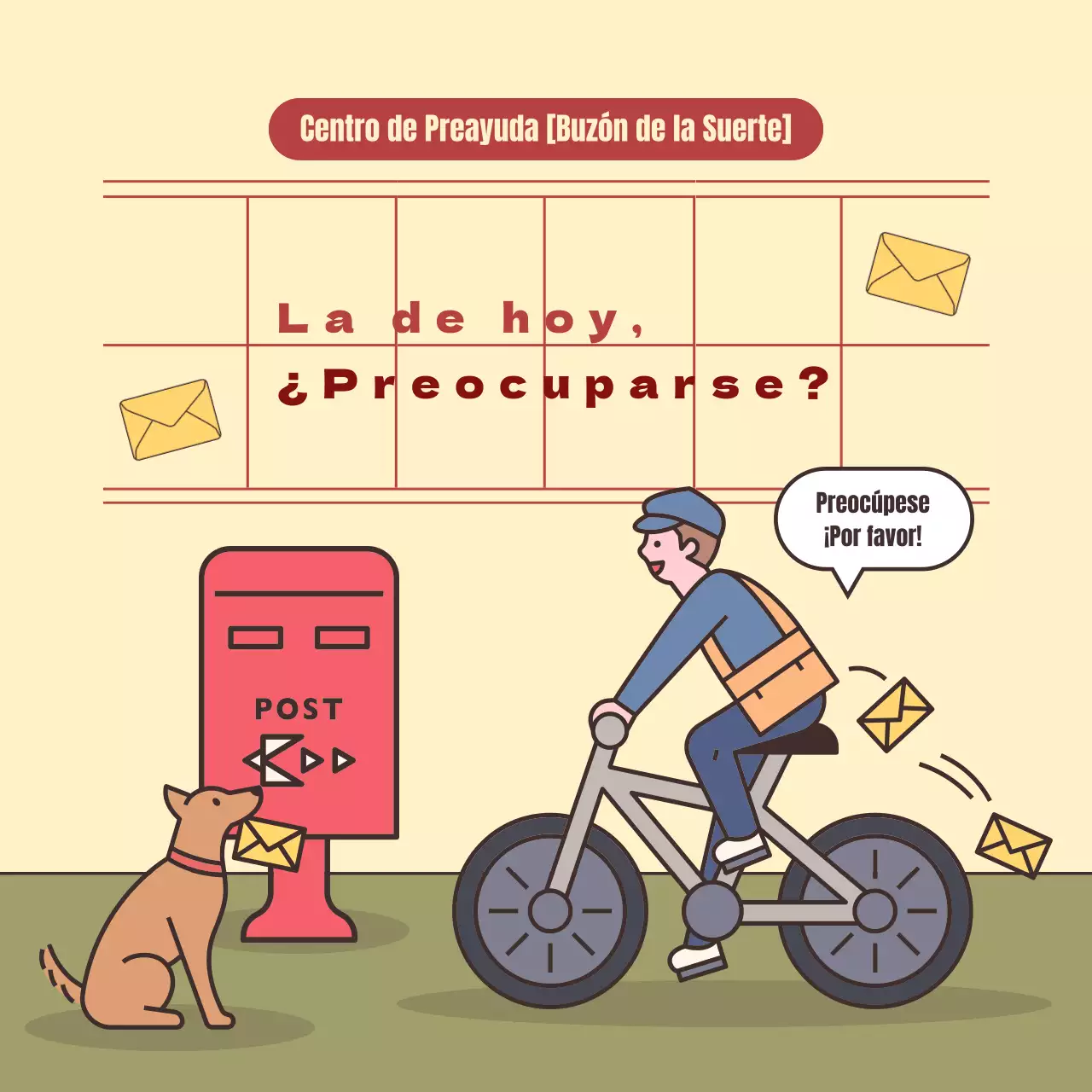 Un simple consejo de socorro amarillo y caqui