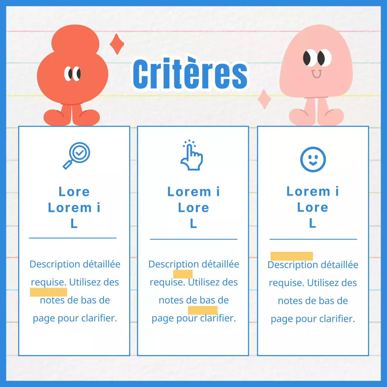 Promouvoir un concours de caractère minimaliste jaune et bleu