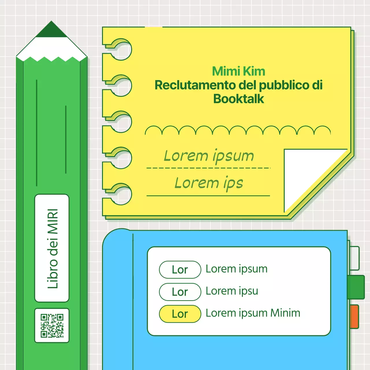 Costruite un pubblico per il vostro discorso sul libro con uno stile illustrato e colorato