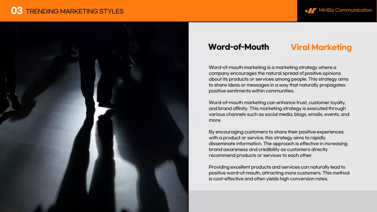 오렌지 모던 마케팅 보고서 프레젠테이션