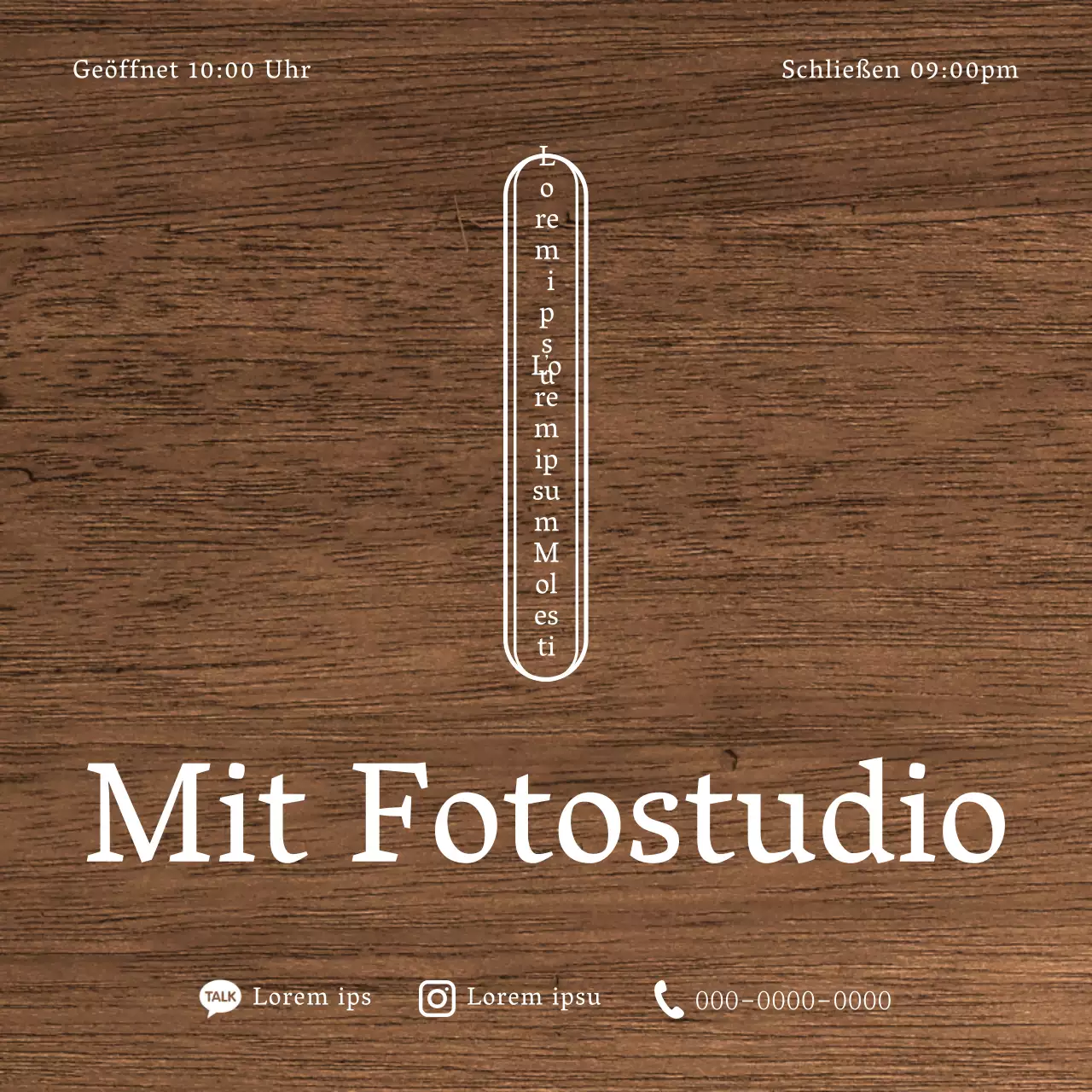 Emotionales Fotostudio-Design mit weißen, abgerundeten rechteckigen Linien