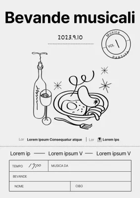 Biglietto di promozione della canzone illustrato in bianco e nero