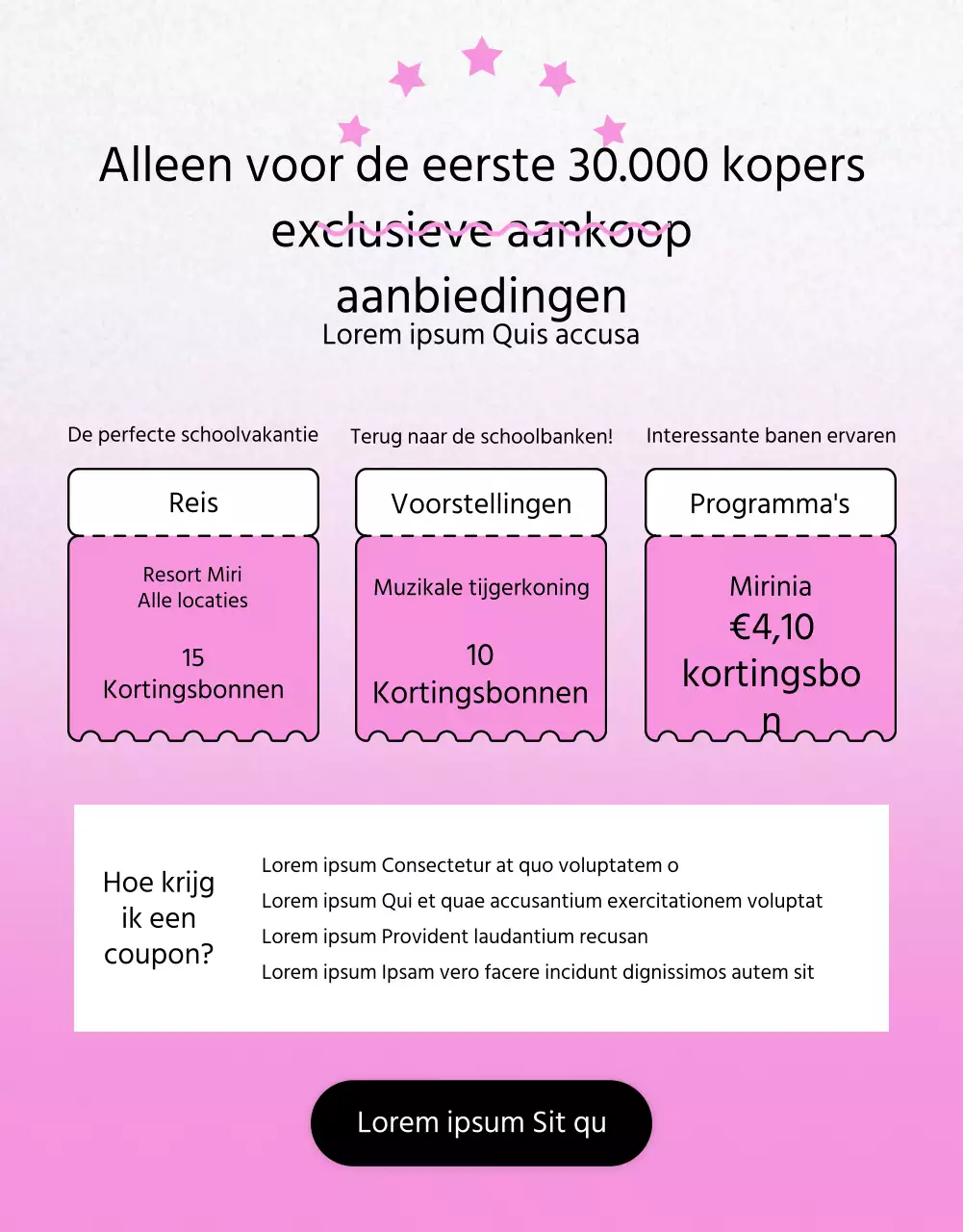 Terug naar school-evenement met zwarte en roze 3D-harten