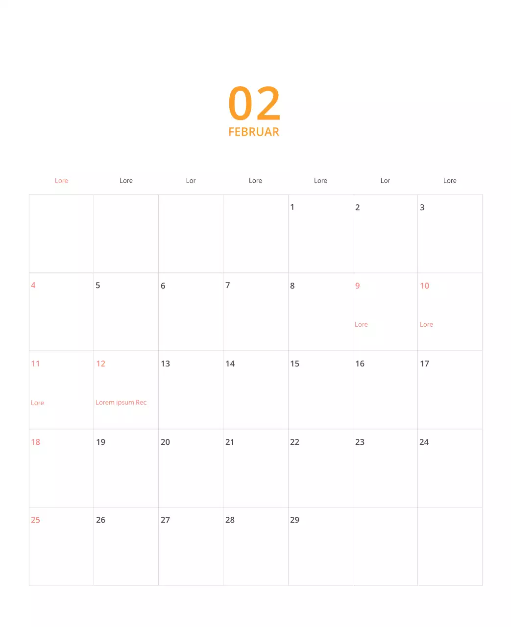 Mehrfarbiger Bildkalender