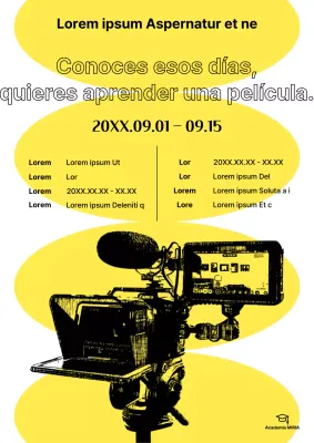 Taller de vídeo sobre dibujo a lápiz amarillo y negro