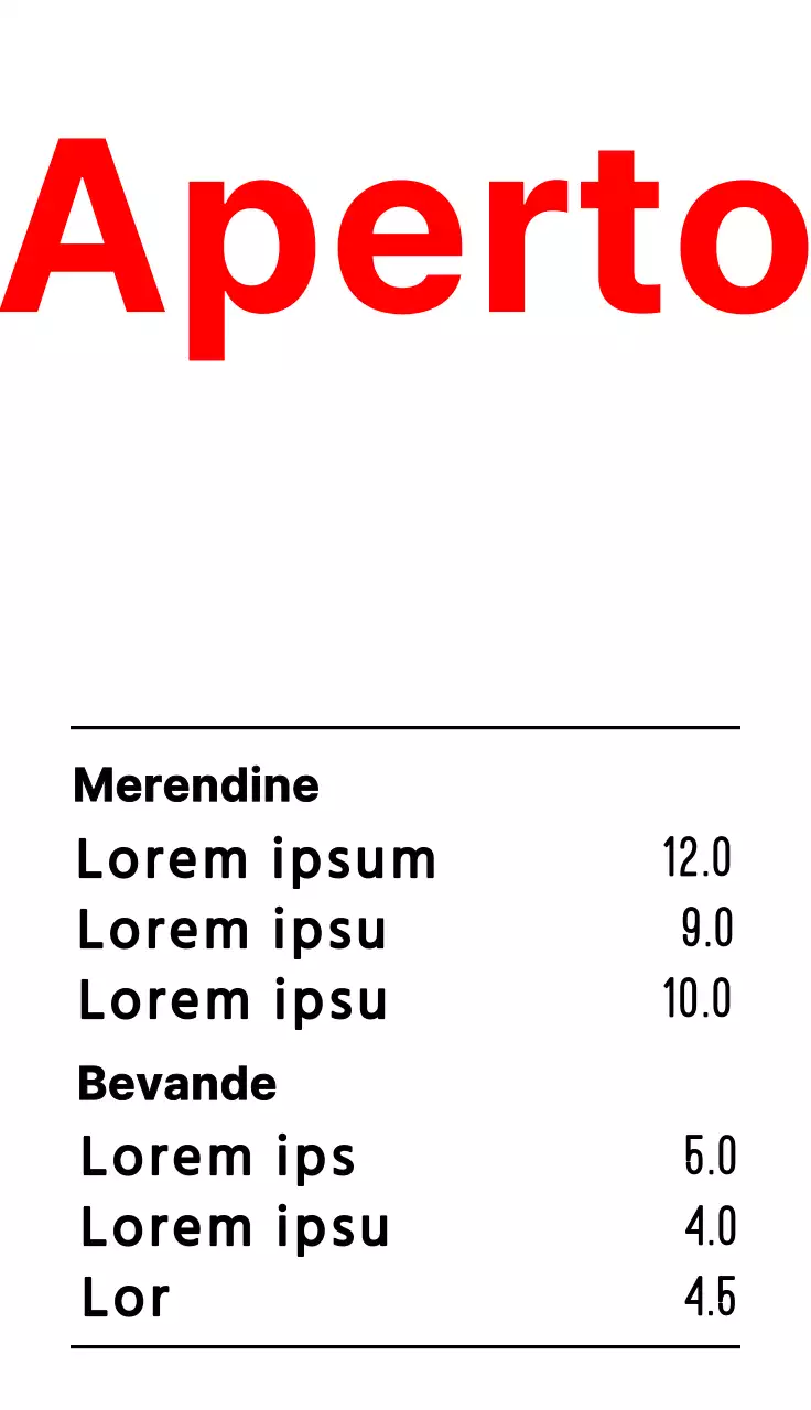 Un cartello per gli orari di apertura del menu dall'aspetto retrò con testo e illustrazioni in bianco, nero e rosso della vetrina di un pub