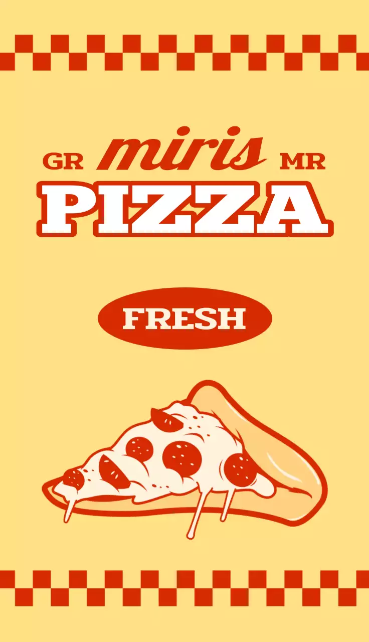 레트로한 느낌의 피자 매장 이벤트 복권