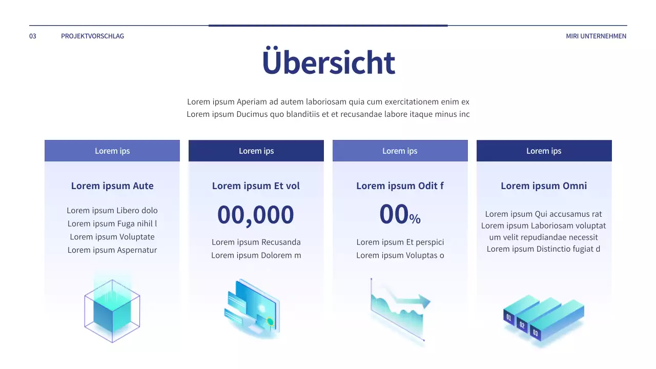 Ein einfacher Projektvorschlag in Blau