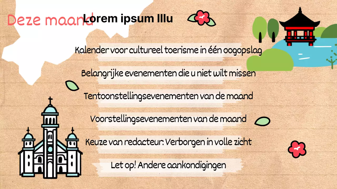 Een gids voor trendy buurten op een beige achtergrond