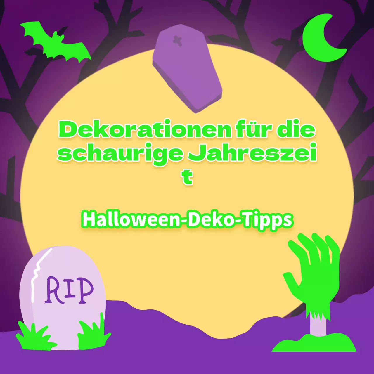 Fantasievolle Halloween-Dekoration in Orange und Schwarz
