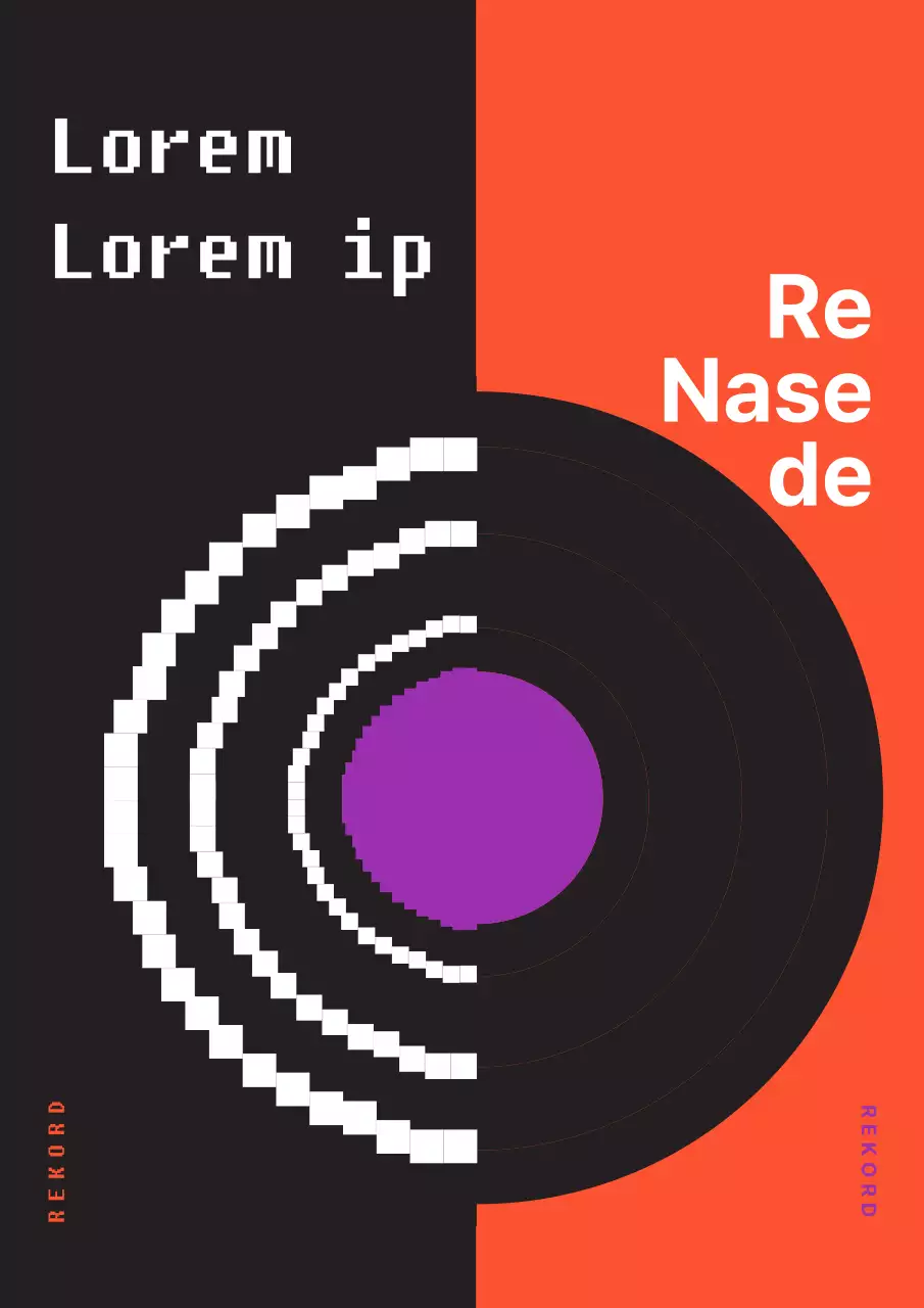 Ein Musikevent mit Retro-Schallplatten und Farbklecksen