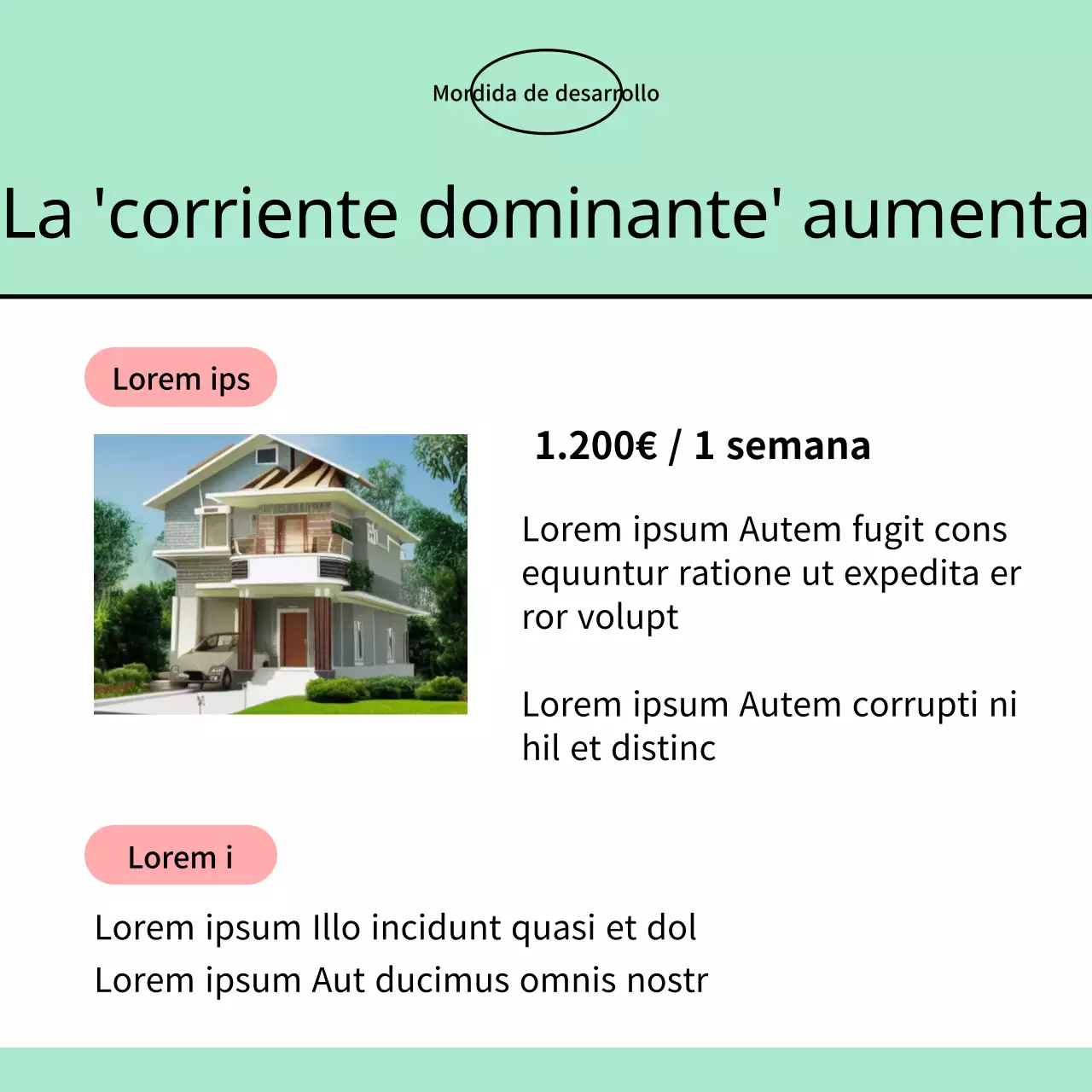 Anuncios inmobiliarios de moda en rojo y menta