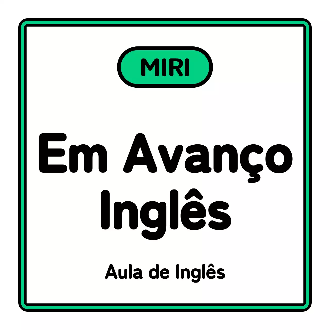 Um simples cartaz de escola com texto em preto, branco, verde e roxo em pré-inglês e ilustrações emolduradas.
