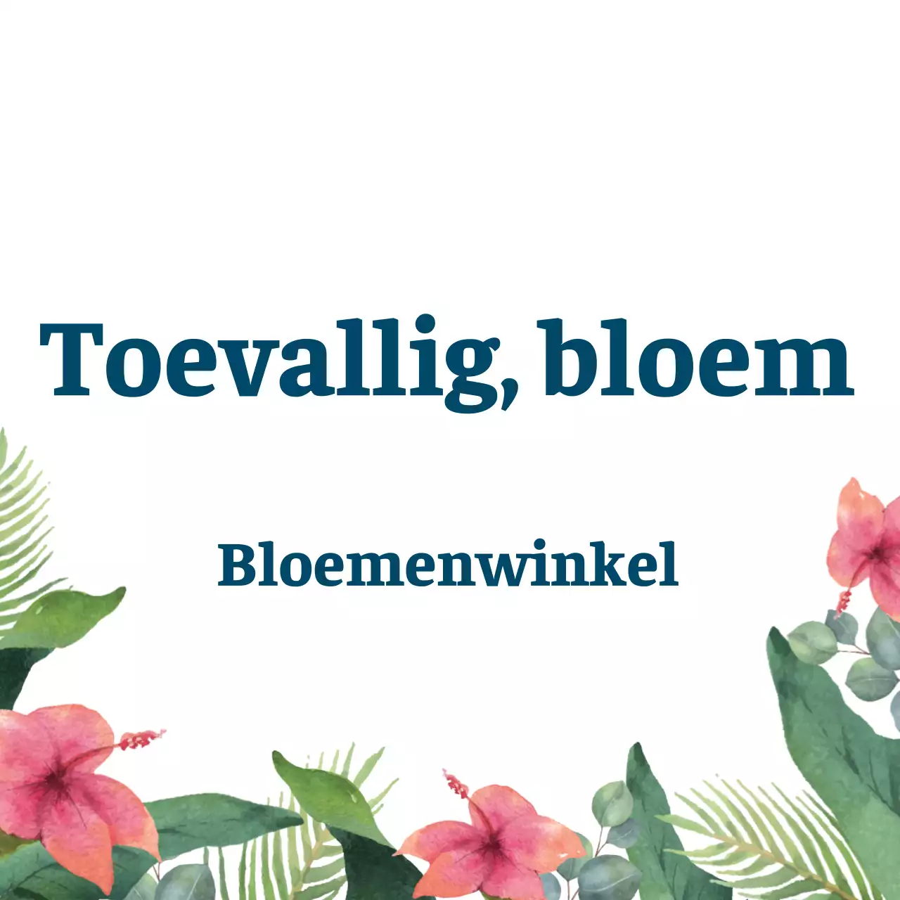 Toevallige bloemen in gedempte kleuren Een eenvoudig uithangbord met bloemenwinkeltekst en bloemenillustraties.